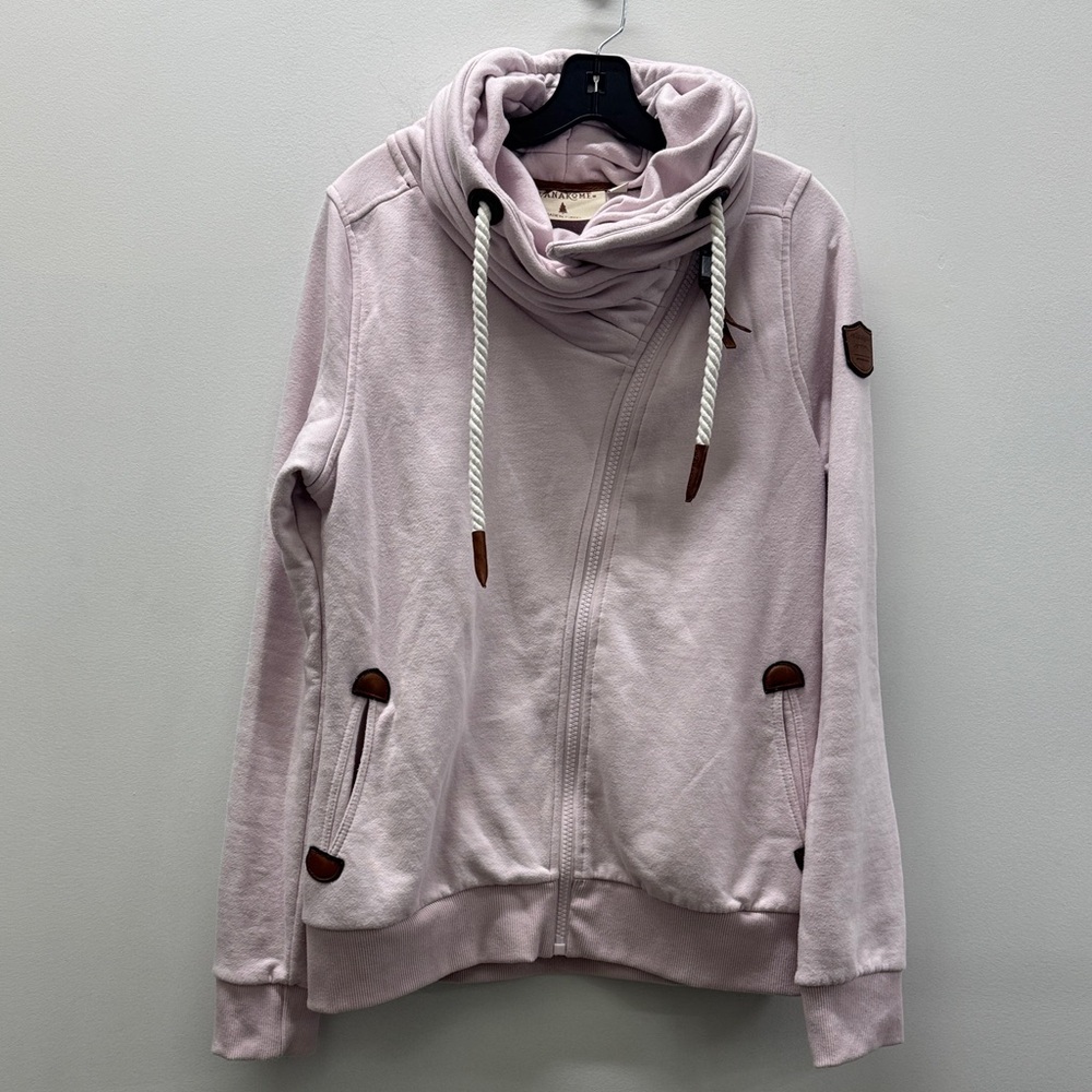 Wanakome Light Pink Hoodie with Rope Drawstrings Size L